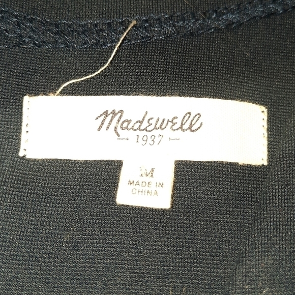 Madewell Ponte Nightshine Beaded Navy Blouse - Picture 3 of 5